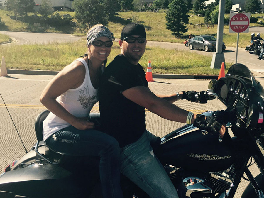 Attorney Norris on a motorcycle