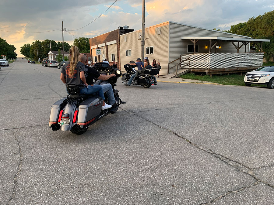 Attorney Norris on a motorcycle